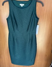 Calvin Klein Women's Green Embellished Lined Sleeveless Dress Petite Size 12