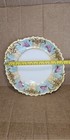 Decorative porcelain plate with heavy gold light blue paint with pink and purple — photo 4