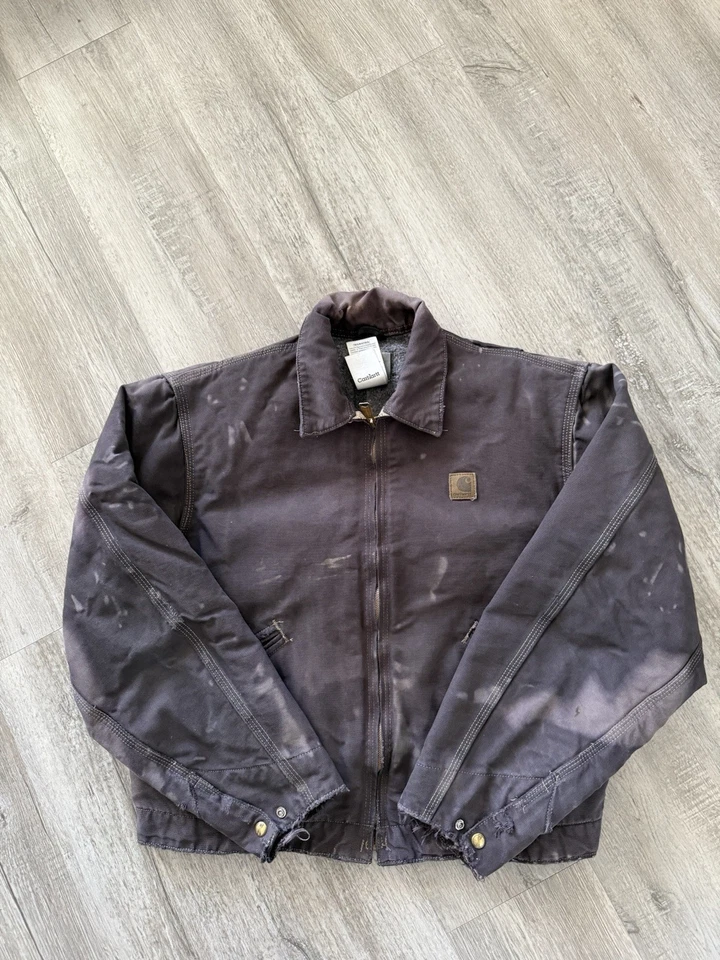 Carhartt Men's Vintage Detroit Jacket Size Large, Distressed, Blanket Lining - Image 3 of 4