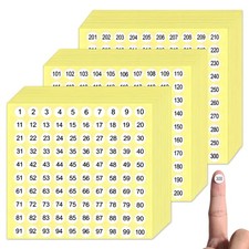 1-300 Stickers with Numbers, Numbered Stickers, Consecutive Number Yellow