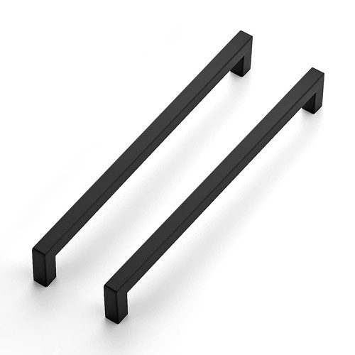 10 Pack 10 Inch Kitchen Square Cabinet Handles Matte Black Cabinet Pulls 