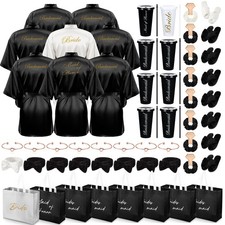 Shyyween 56 Pcs Bridesmaid Bride Robes Set Of 8 Bridal Party Silk Satin Robes