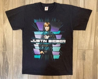 VTG 2011 My World Tour Justin Bieber Black Euro Concert T Shirt Adult Medium B