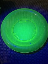 Vintage Tiffin Uranium Vaseline Glass Bowl