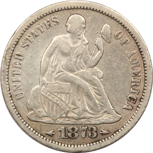 1873-S Arrows Seated Liberty Dime 10C, Very Fine VF