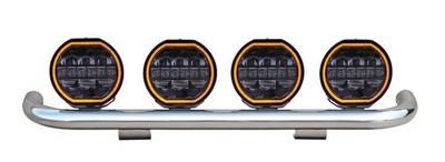 4x Euralight LED-Fernscheinwerfer 24 Volt + LKW Lampenbügel passend für DAF XG