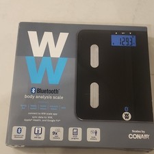 WW Bluetooth Body Analysis Scale Measures Body Fat Muscle Mass BMI