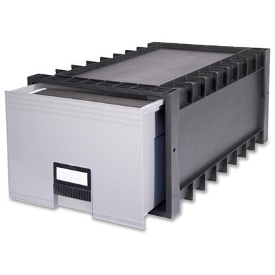 Storex 61106U01C Archive Drawer Stackable Heavy Duty Black