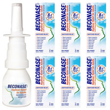 6 x Beconase Hayfever Relief for Adults 0.05% Nasal Sprays, 100 Sprays Each