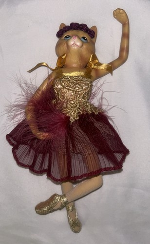 Vintage Ballerina Kitty Cat Ornament 10”