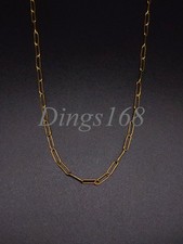 18K Yellow Gold Filled Tarnish/Lead-Free 24" 2" 3.5mm Paper Clip Chain Necklace
