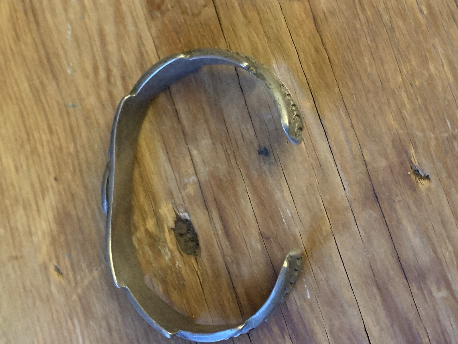 Nice Old Silver Turquoise Cuff - image 4