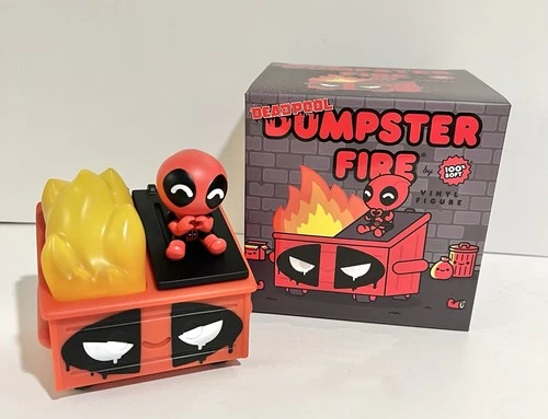 100% Soft Dumpster Fire Marvel Deadpool Movie Art Vinyl Figure X-Men