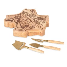 Harry Potter Hogwarts Crest Cheese Set with Tools, Charcuterie Board, Serving...