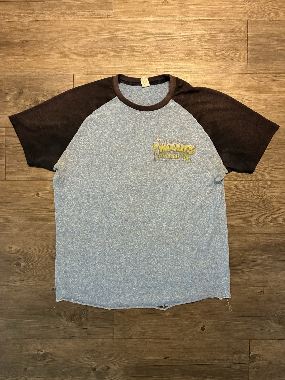 Vintage 70s 80s Hollister California Faded Ringer Shirt L Surf Raglan  Distressed