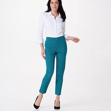 Isaac Mizrahi Live Women's 24/7 Ditsy Floral Bi-Color Pull On Pants Sz 28WP NWOT