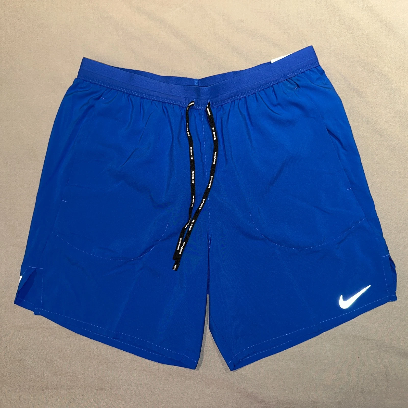 Nike Flex Stride Dri-Fit Mens 7" Brief Lined Running Shorts Pockets Blue Medium