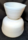 Vintage PYREX Hamilton Beach Milk Glass 8"/6" Mixing Bowls, Set of 2, Racine WI