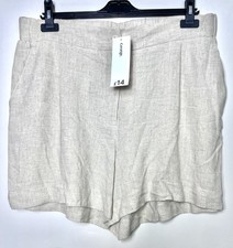 George Cream Beige Linen Blend Summer Shorts Size UK 18 New