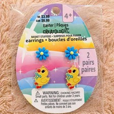 Creatology Earrings 2 Pairs Duck  Blue Flower Studs Cute Kids Spring