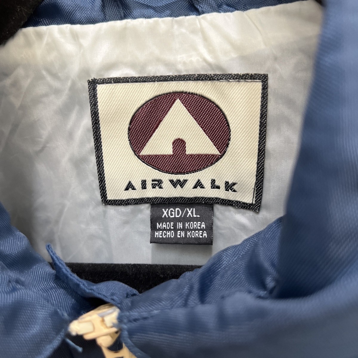 Vtg Y2K Airwalk Skater Windbreaker Jacket Sz XL Navy Blue Tan