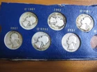Lot of 6 Washington Quarters, Diff. Dates  Silver, Circulated, Great!
