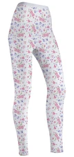 Indera Combed Cotton Thermal - Raschel Knit - Pants Floral Print - Women Size M
