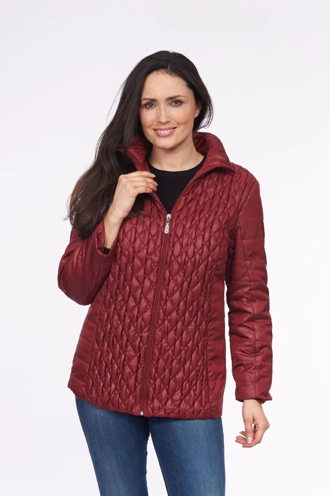 David Barry Red Lightweight Padded Blouson Jacket Plus Size 24