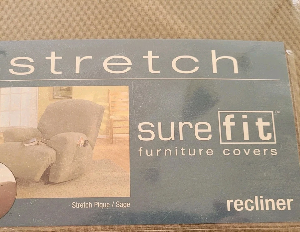 Funda Silla Reclinable Texturizada Verde Salvia Lavable Elastizada A Ajuste Nueva  Foto 3 de 4