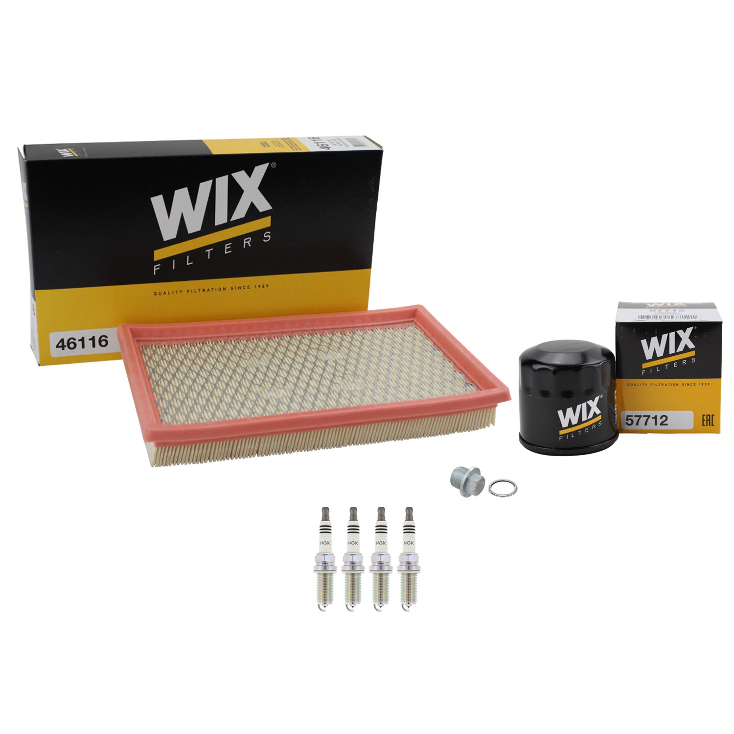 Wix Engine Air Oil Filters  NGK 4 Spark Plugs Kit for Baja Impreza 2.5L H4 AWD
