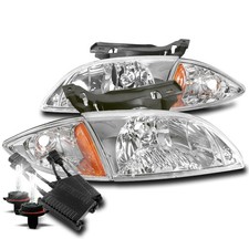 For 2000 2001 2002 Chevy Cavalier Chrome Replacement Headlights 50w 8000k Hid