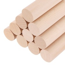Wooden Dowel Rods, 30mm 1 1/8 x 4 Inch Round Wooden Rod for DIY,Pack of 10
