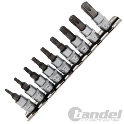 BGS STECKSCHLÜSSEL-SATZ 9-teilig BITSORTIMENT 1/4'' TX NUSS T10 - T50 BITSATZ