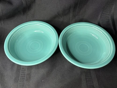 Set of 2 Fiesta Ware 7" inch  Soup/Cereal Bowls Turquoise Homer Laughlin