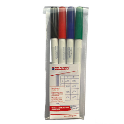 Edding Stifte 4er-Set   1 mm Spitze, radierbar, für Whiteboard & Glas