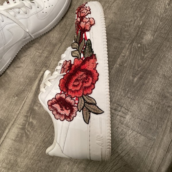 Nike Air Force 1 Personalizado Rosa Flor Blanca Zapatos Hombre Talla 12 2