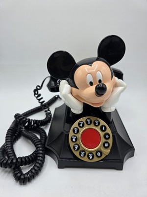 Vtg Mickey Mouse Touch Tone Desk Telephone Push Button by Telemania Segan Phone