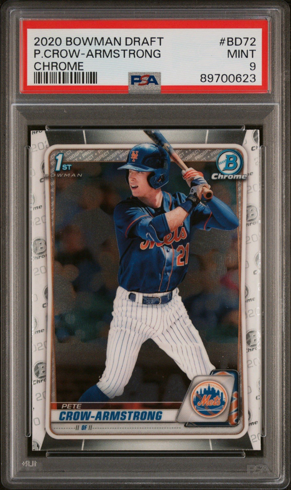 2020 Bowman Draft Chrome #BD72 Pete Crow-Armstrong RC PSA 9 MINT