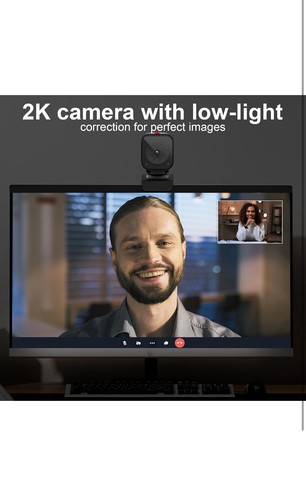 Webcam for PC/Laptop/Mac with Remote Control, 2K Computer Camera, Black - 第 2/4 張圖片
