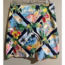 Talbots Petites Tropical Print Pencil Skirt Size 8