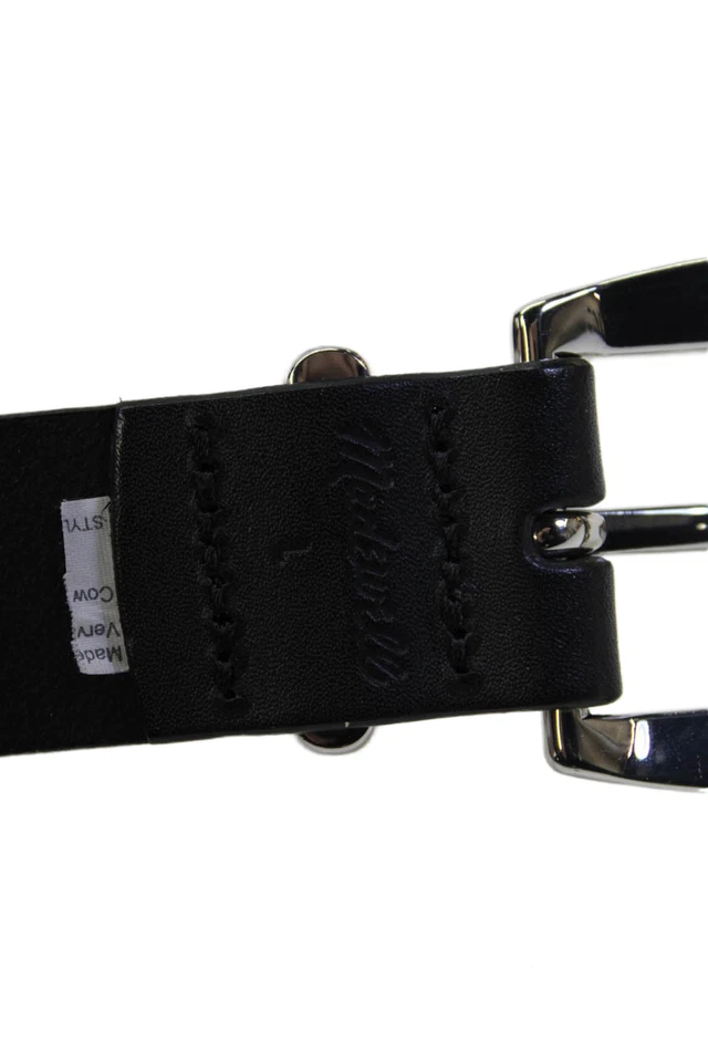 Cinturón ajustado negro Madewell para mujer imitación cuero detalle tachonado talla L Foto 4 de 4