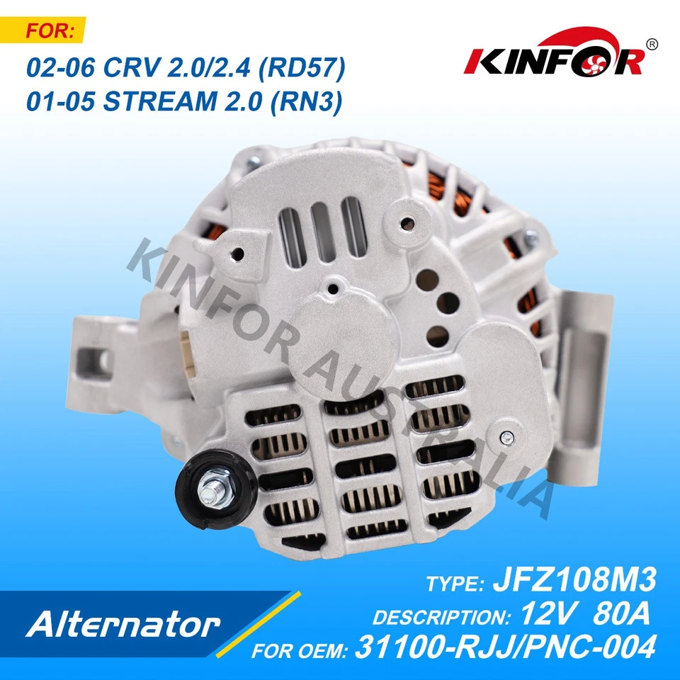 Fred Alternator Fits Honda 2005+ 2.0L 2.4L CIVIC,CRV,RD5,RD7,Stream RN3 31100-RJ - Image 2 of 3