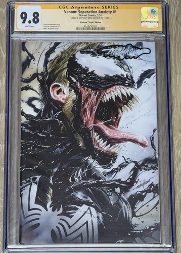 VENOM SEPARATION ANXIETY #1 Virgin Cover SS CGC 9.8 JSA Mike Mayhew Signature