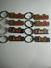Metal Keychain "LINDA" with Beautiful Colors