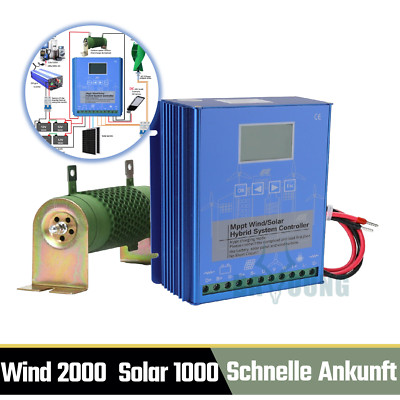 DE 3000W 12v 24V MPPT Wind Solar Hybrid Controller Windenergie Generator Regler