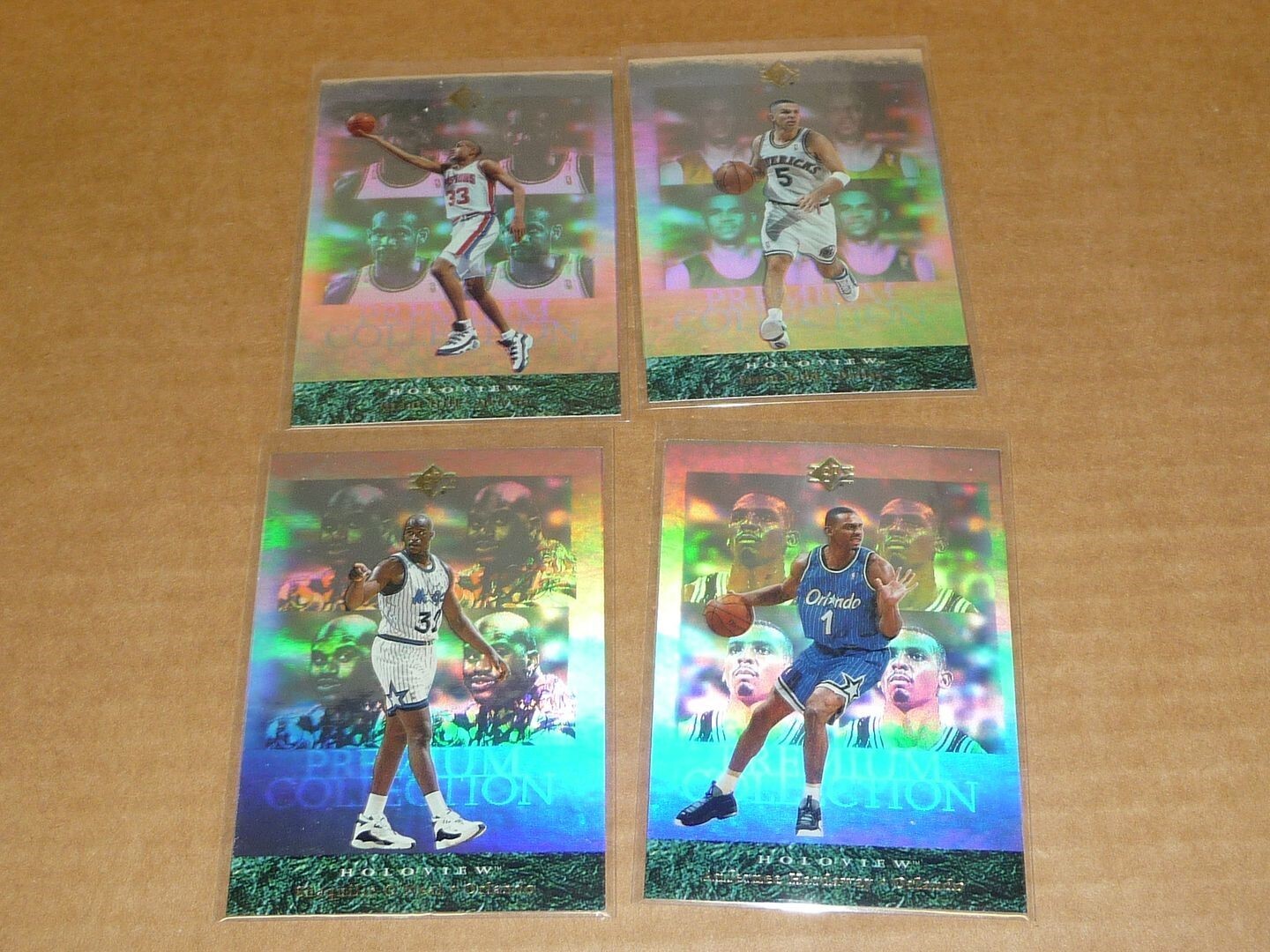 1995/96 Upper Deck SP HOLOVIEW LOT OF 4 SHAQUILLE O'NEAL ANFERNEE HARDAWAY KIDD