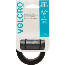 (6)-VELCRO Brand One-Wrap 3/4 In. x 4 Ft. Black Multi-Use Hook & Loop Roll