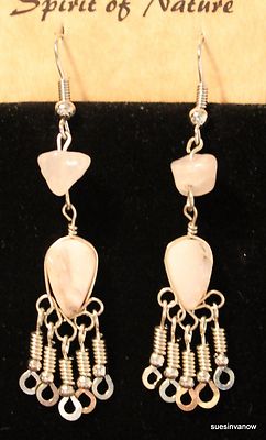 Handmade Native American Design Stone Geo Dangle Hook Earrings  2.5''   (10L )