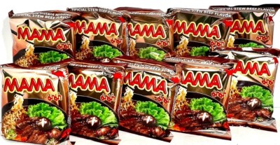 Mama Spicy Beef Stew Instant Noodles 2.12 oz x 10 Packs ~12/20/2027