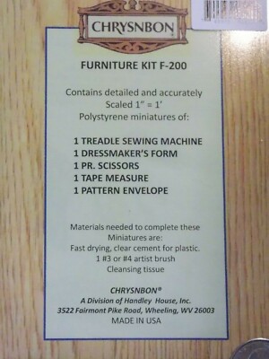 Dollhouse Miniature Sewing Machine Kit by Chrysnbon 1:12 one inch scale D305